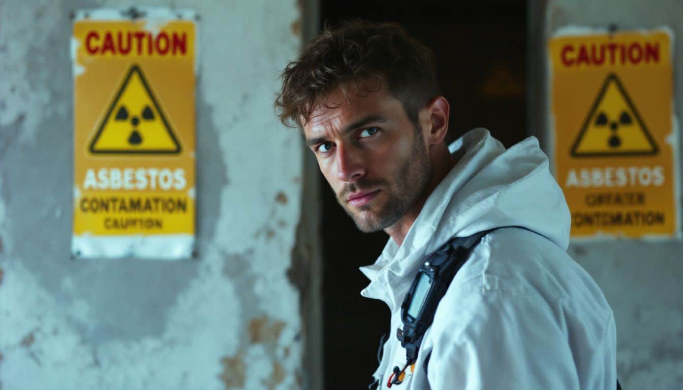 What actions should be taken if workers are exposed to high levels of asbestos in the construction industry?