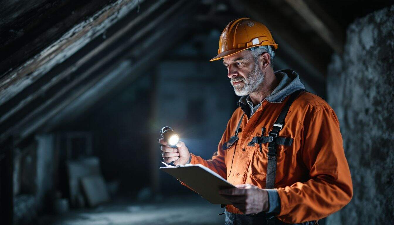 What should be included in an asbestos report for an old building?