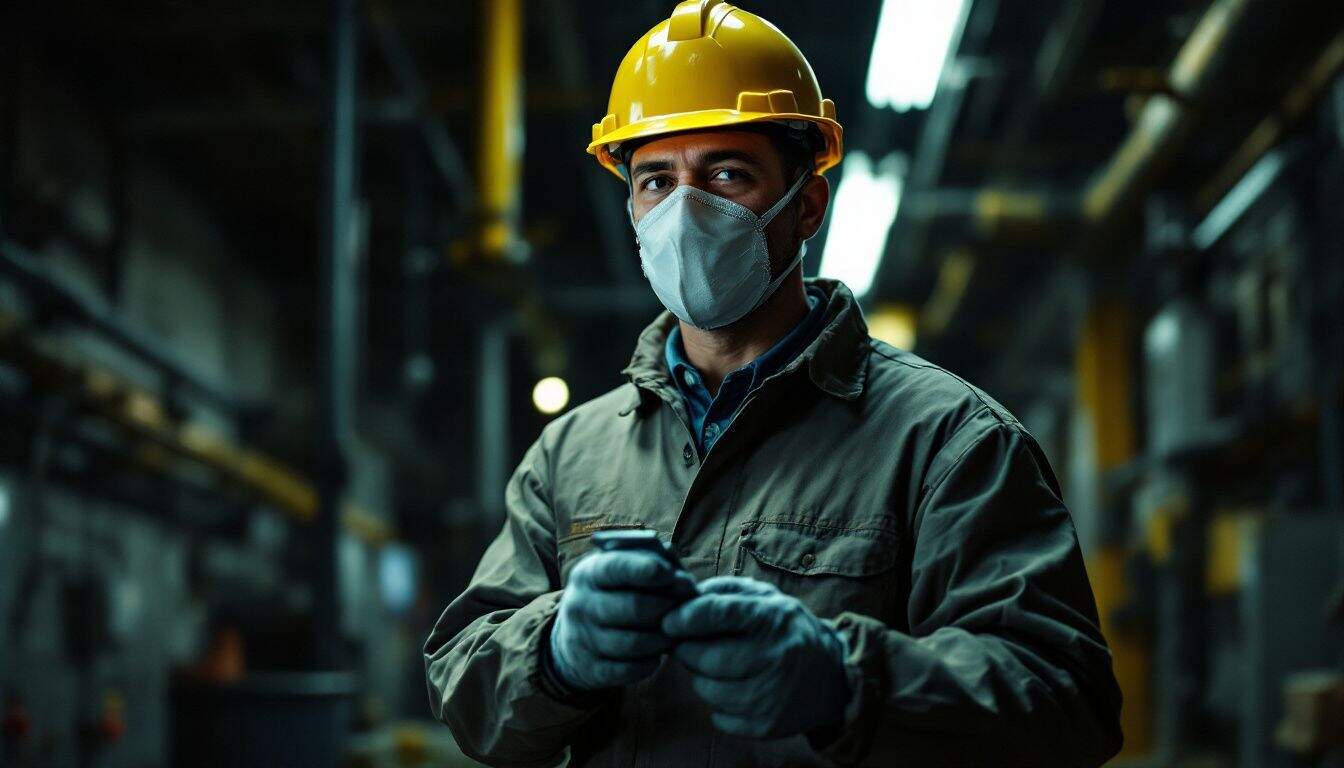 What safety measures are taken during asbestos inspections in industrial settings?