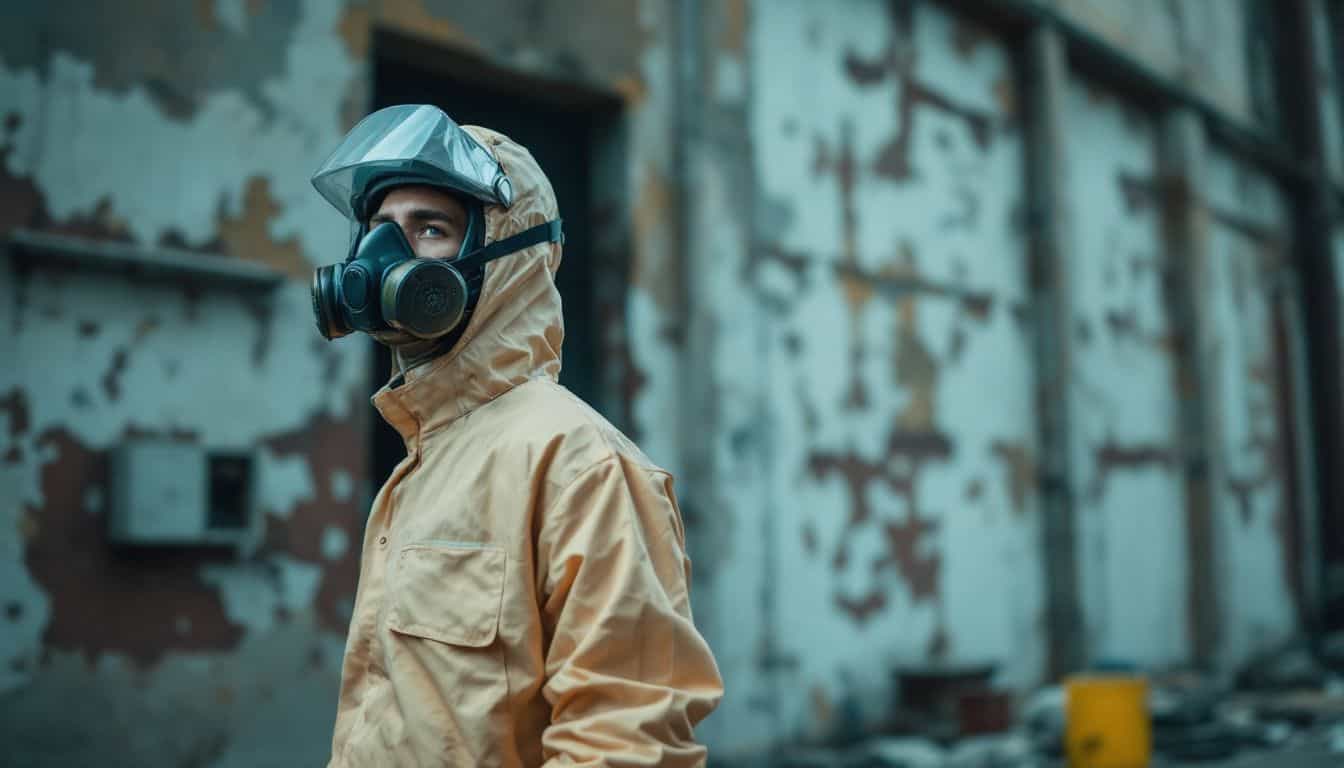 What precautions should be taken before and after an asbestos inspection in an industrial setting?