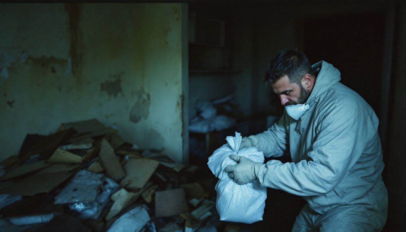 How do you dispose of asbestos materials during renovations?