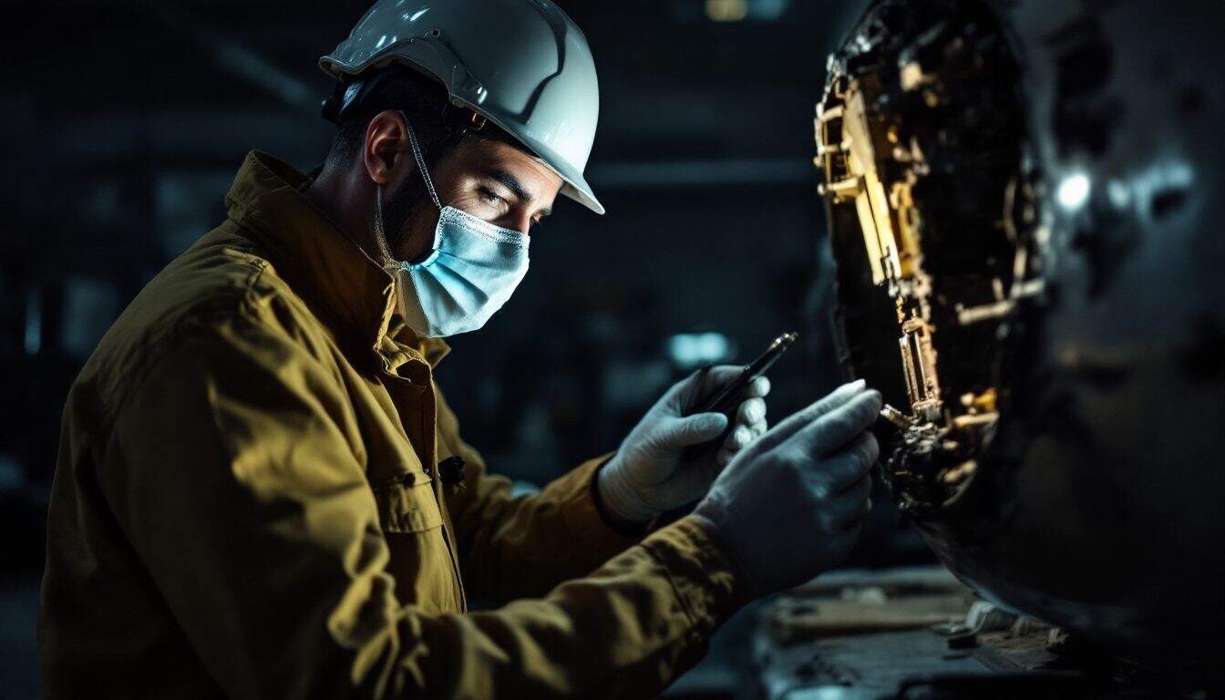 How does the aerospace industry ensure the safety of workers who may come into contact with asbestos during maintenance or repair work?