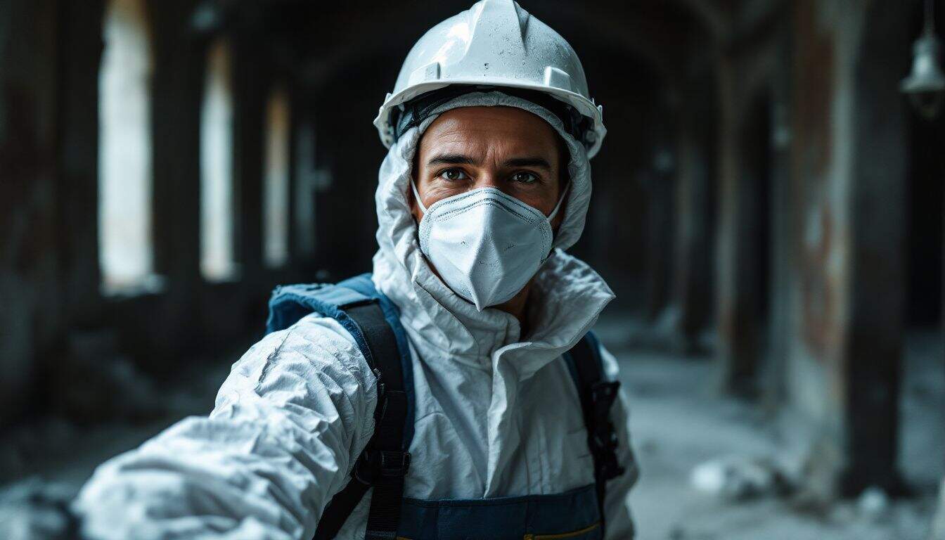 What precautions should be taken when performing maintenance or repairs on a historic building with asbestos?