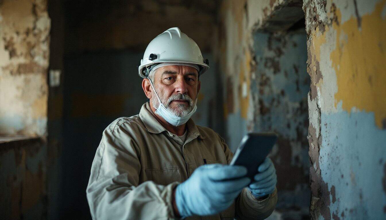 What steps are involved in conducting an asbestos survey in a historic building?