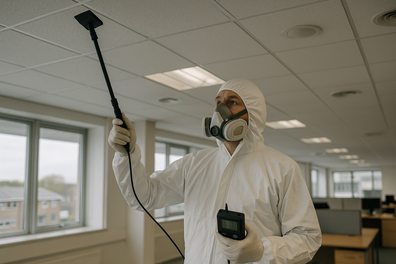 What is the recommended frequency for conducting asbestos surveys in the construction industry?