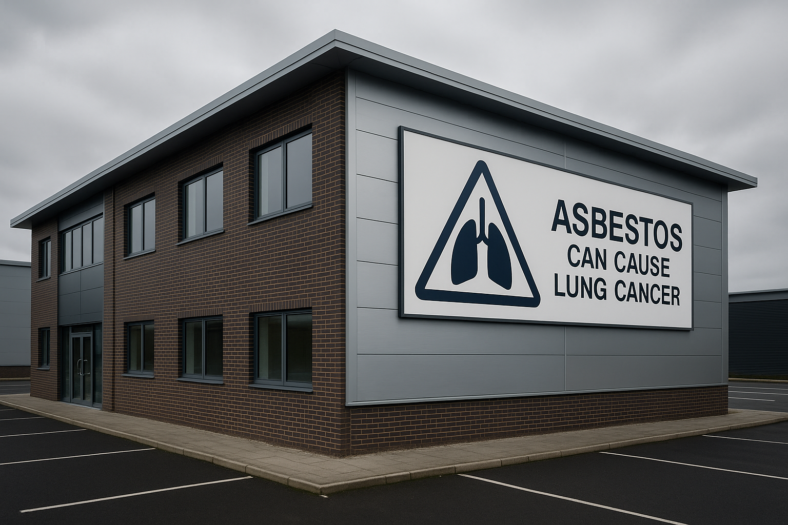 How does the risk of developing lung cancer change with long-term asbestos exposure?